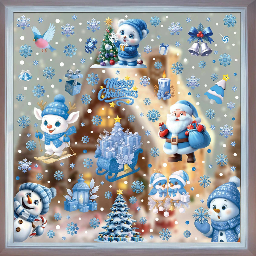 Christmas Window Clings – Reusable Static Stickers for Glass Door & Shop Window
