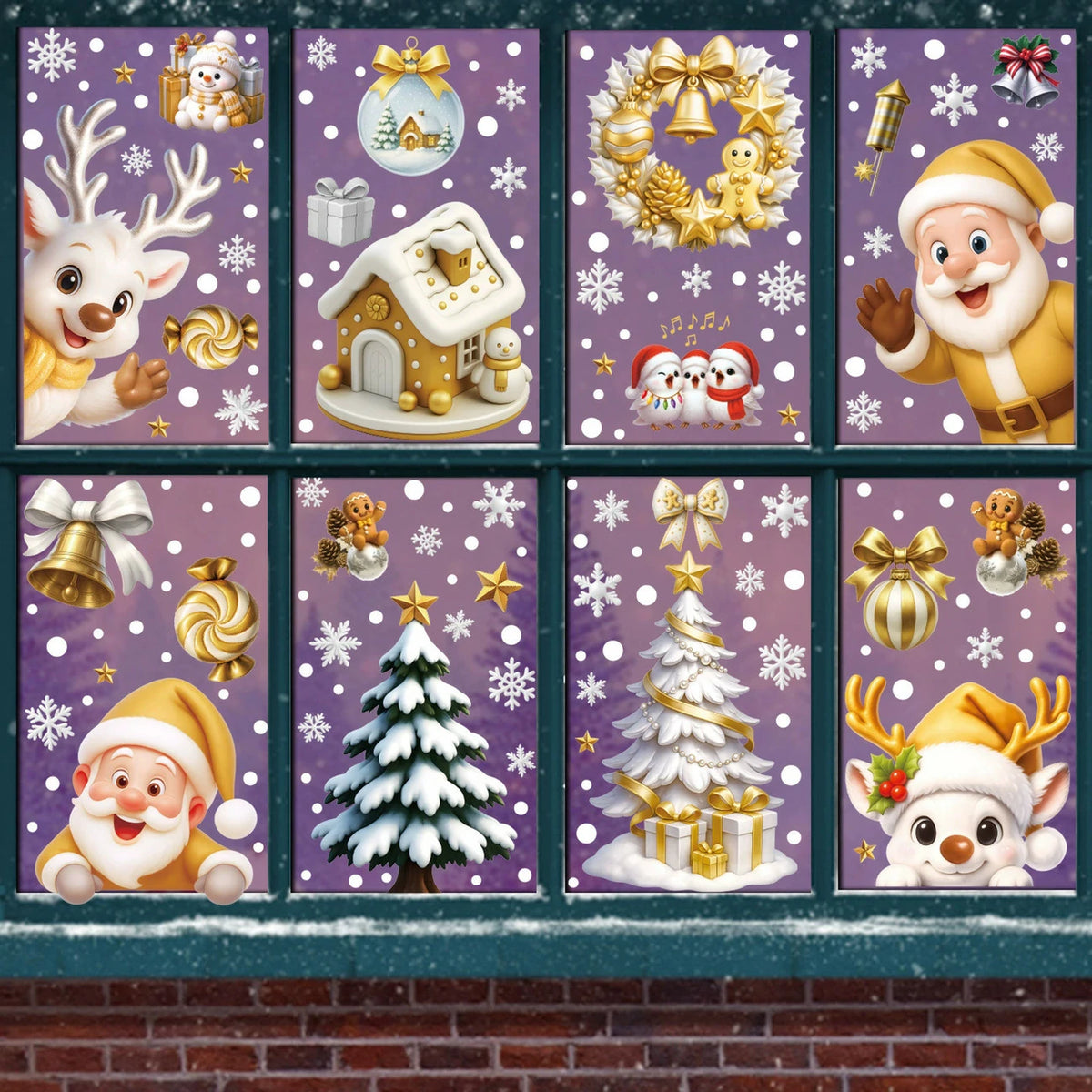 Christmas Window Clings – Reusable Static Stickers for Glass Door & Shop Window