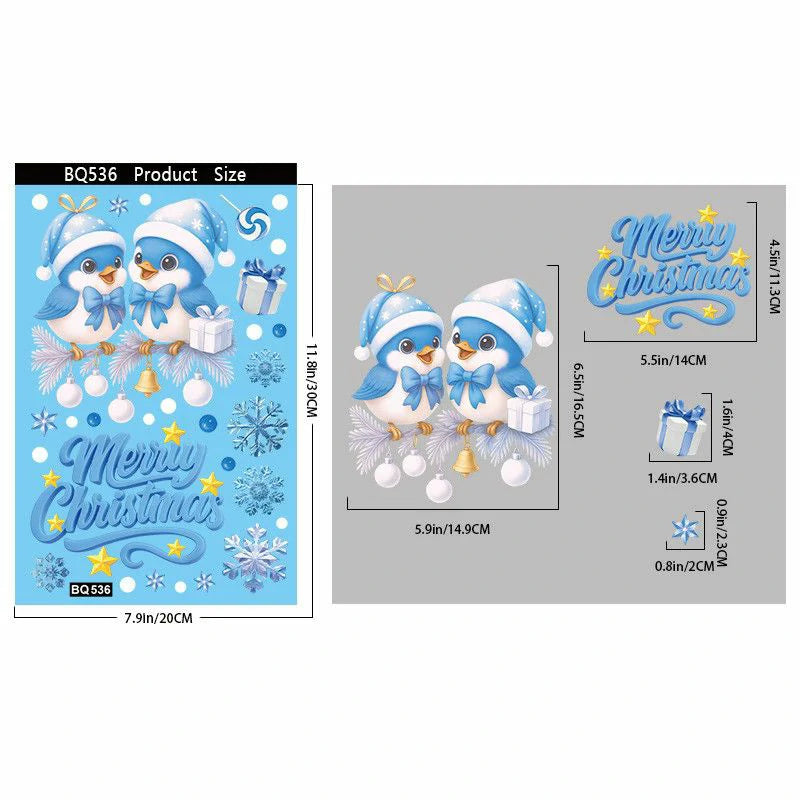 Christmas Window Clings – Reusable Static Stickers for Glass Door & Shop Window