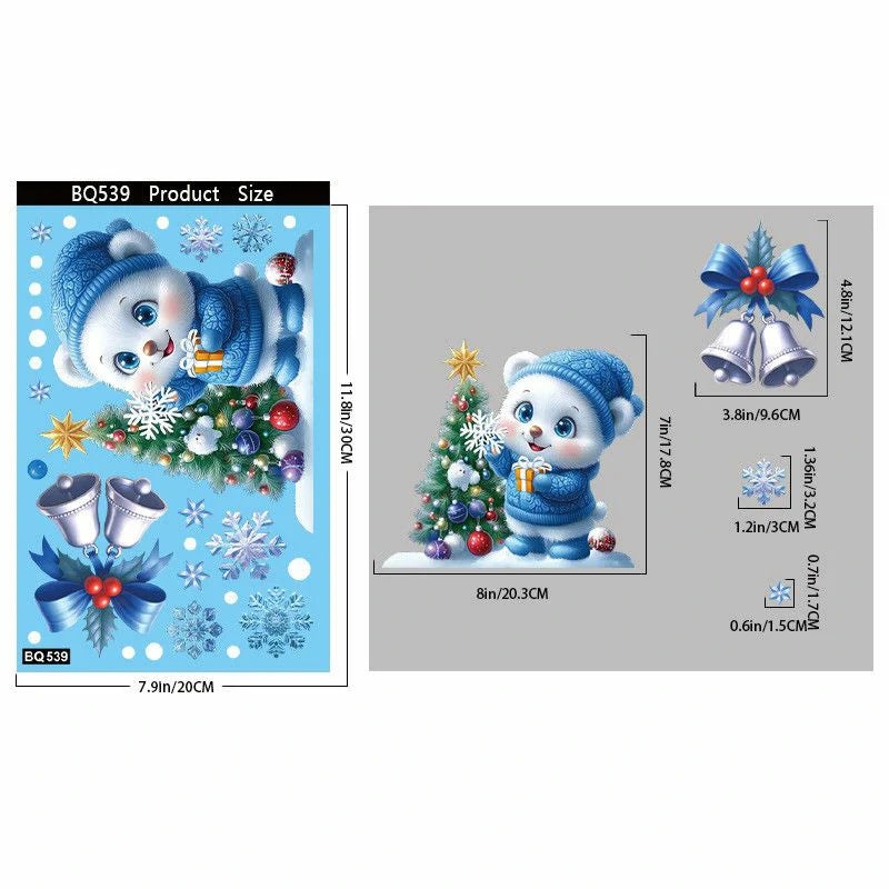 Christmas Window Clings – Reusable Static Stickers for Glass Door & Shop Window