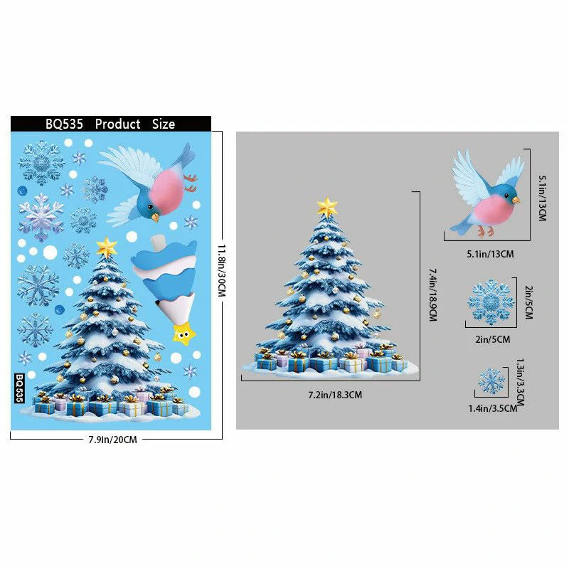 Christmas Window Clings – Reusable Static Stickers for Glass Door & Shop Window