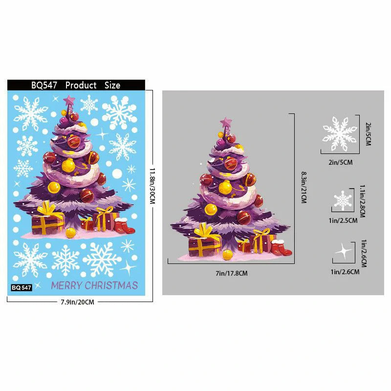 Christmas Window Clings – Reusable Static Stickers for Glass Door & Shop Window