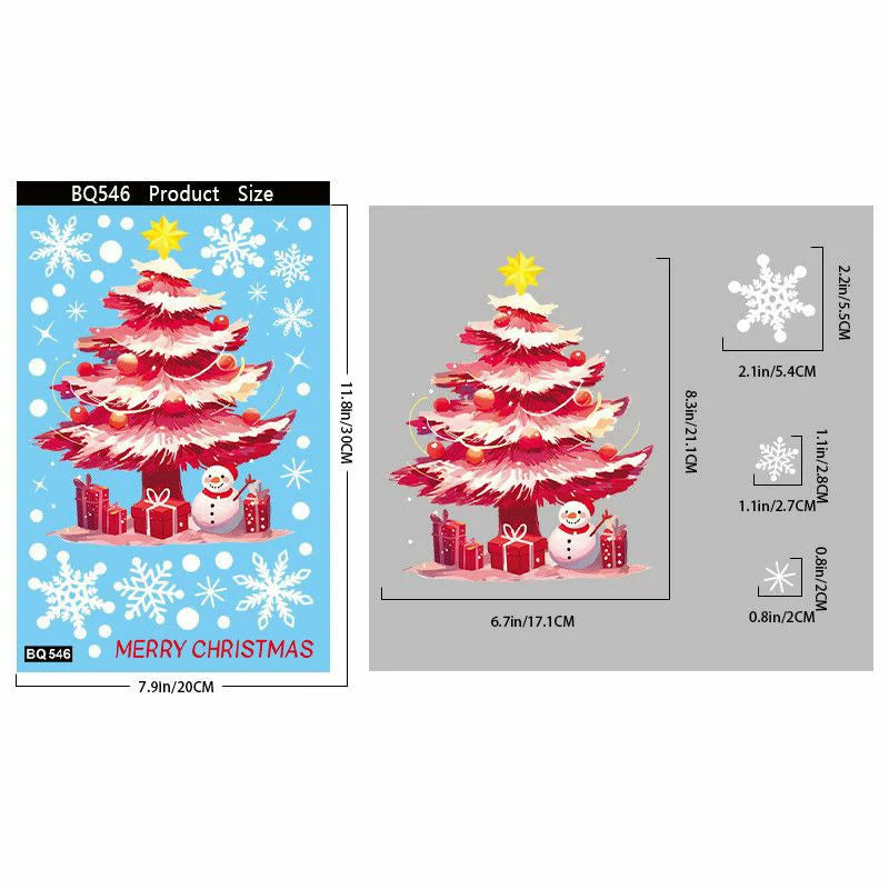 Christmas Window Clings – Reusable Static Stickers for Glass Door & Shop Window