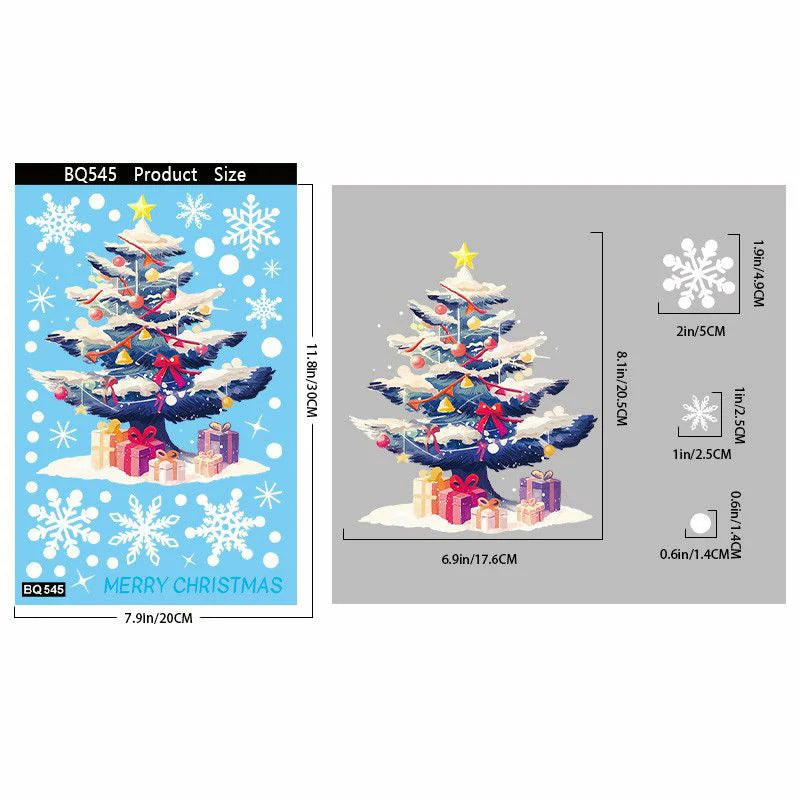 Christmas Window Clings – Reusable Static Stickers for Glass Door & Shop Window