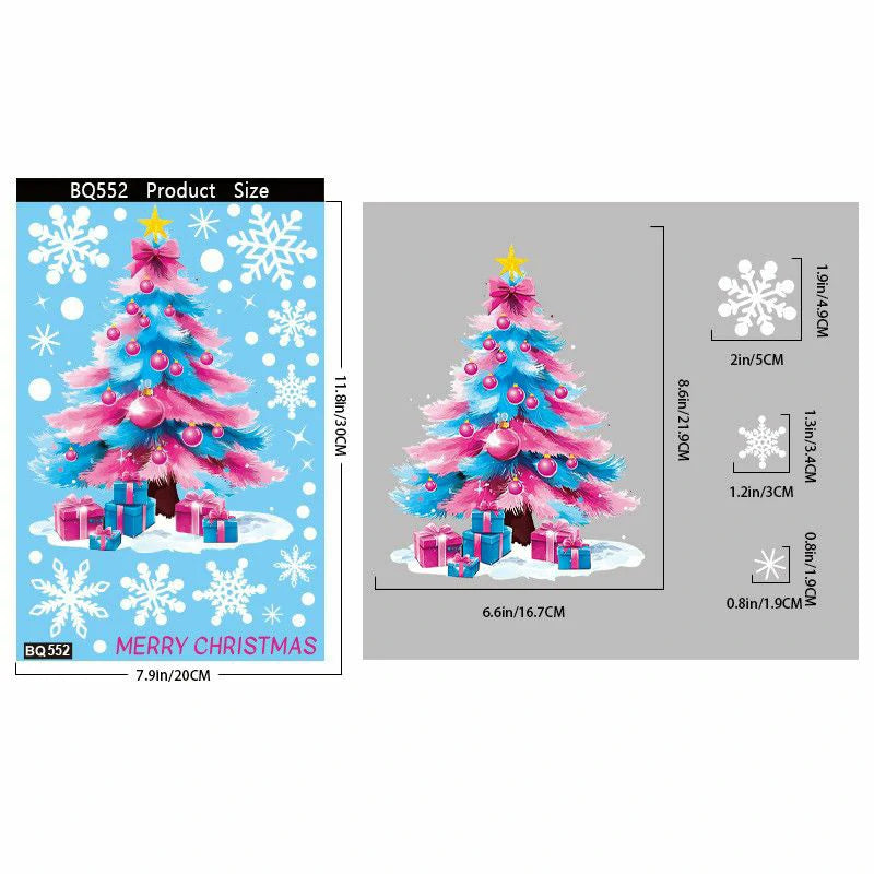 Christmas Window Clings – Reusable Static Stickers for Glass Door & Shop Window