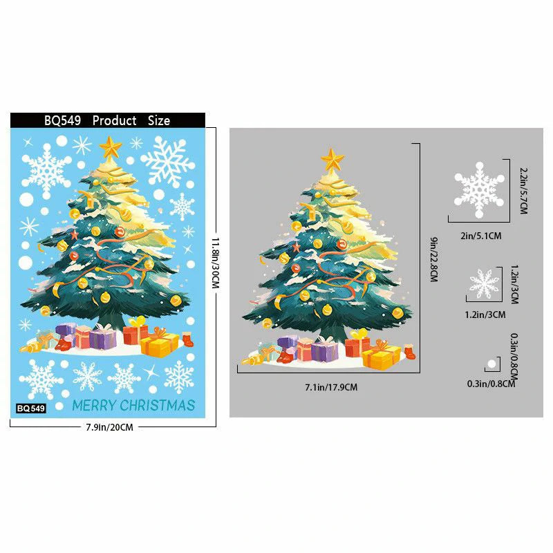 Christmas Window Clings – Reusable Static Stickers for Glass Door & Shop Window