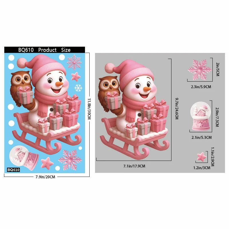 Christmas Window Clings – Reusable Static Stickers for Glass Door & Shop Window