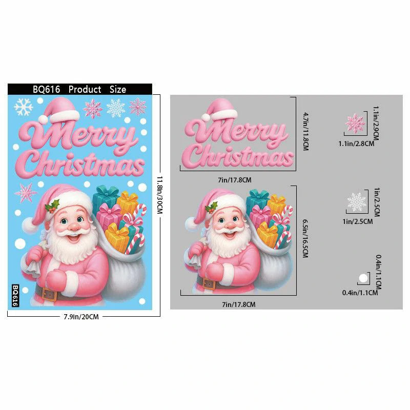 Christmas Window Clings – Reusable Static Stickers for Glass Door & Shop Window