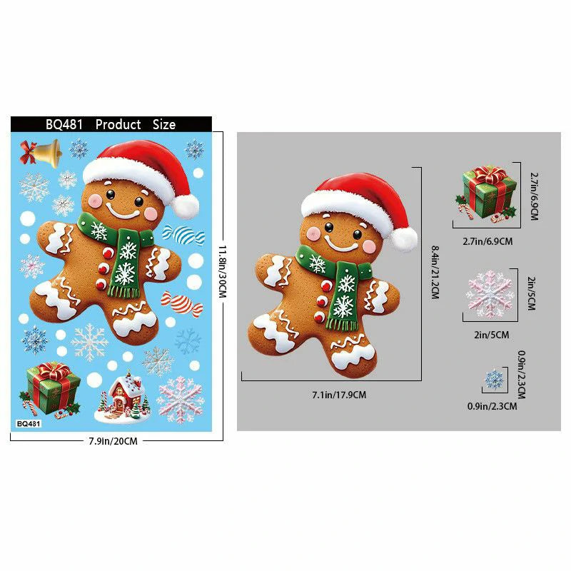 Christmas Window Clings – Reusable Static Stickers for Glass Door & Shop Window