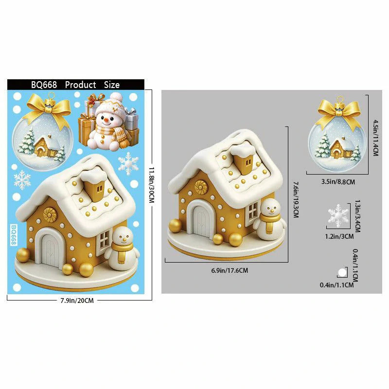 Christmas Window Clings – Reusable Static Stickers for Glass Door & Shop Window