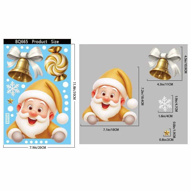 Christmas Window Clings – Reusable Static Stickers for Glass Door & Shop Window