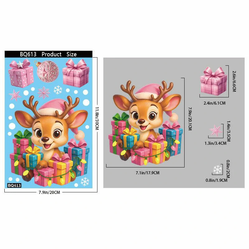 Christmas Window Clings – Reusable Static Stickers for Glass Door & Shop Window