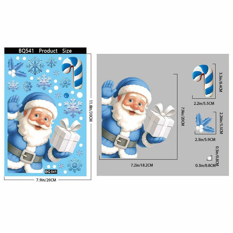 Christmas Window Clings – Reusable Static Stickers for Glass Door & Shop Window