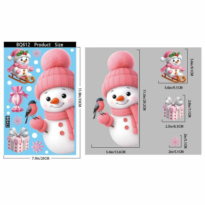 Christmas Window Clings – Reusable Static Stickers for Glass Door & Shop Window