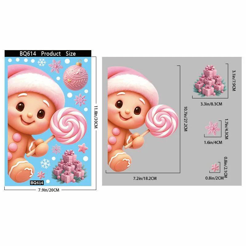 Christmas Window Clings – Reusable Static Stickers for Glass Door & Shop Window