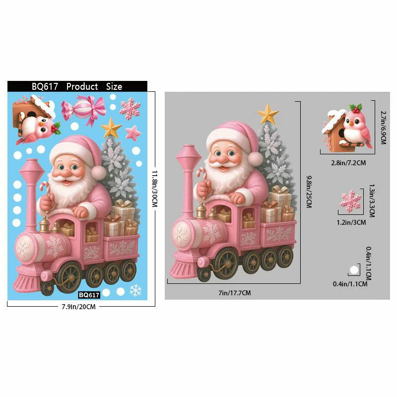 Christmas Window Clings – Reusable Static Stickers for Glass Door & Shop Window