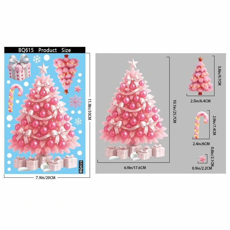 Christmas Window Clings – Reusable Static Stickers for Glass Door & Shop Window
