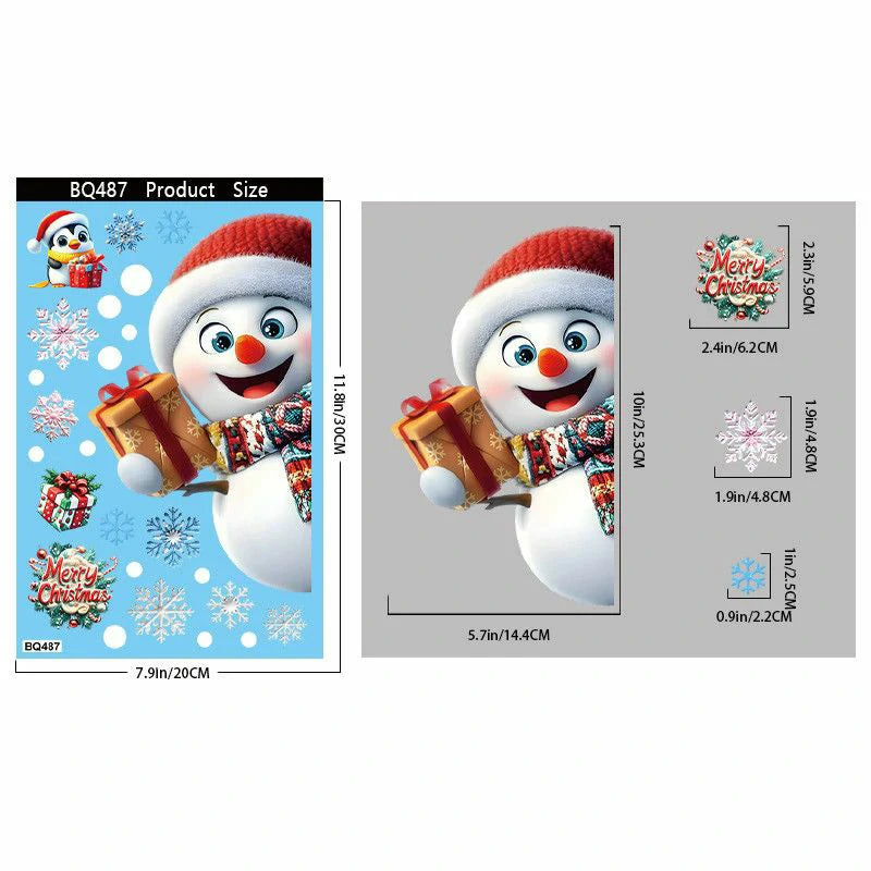 Christmas Window Clings – Reusable Static Stickers for Glass Door & Shop Window